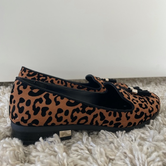 Call It Spring vegan cheetah print loafers with gold details, size 6. Worn 2x - Picture 7 of 9
